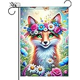 BlissYard Welcome Spring Garden Flag 12x18 Inch Double Sided Cute Fox Daisy Small Flags For Outside Outdoor Decor Farmhouse Holiday Spring Summer Seasonal Decorations Yard Flags