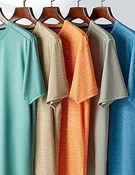5 Pack Men’s Active Quick Dry Crew Neck T Shirts