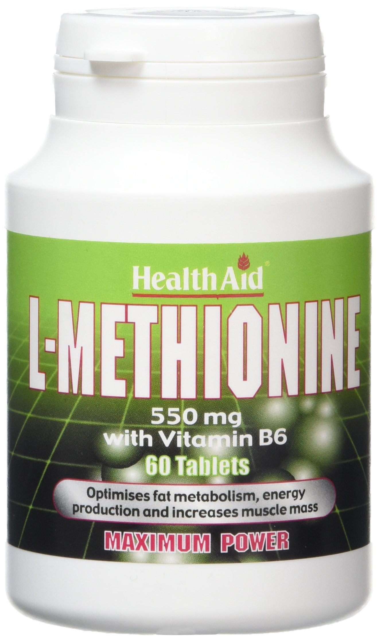 HealthAid L-Methionine 550mg - 60 Tablets
