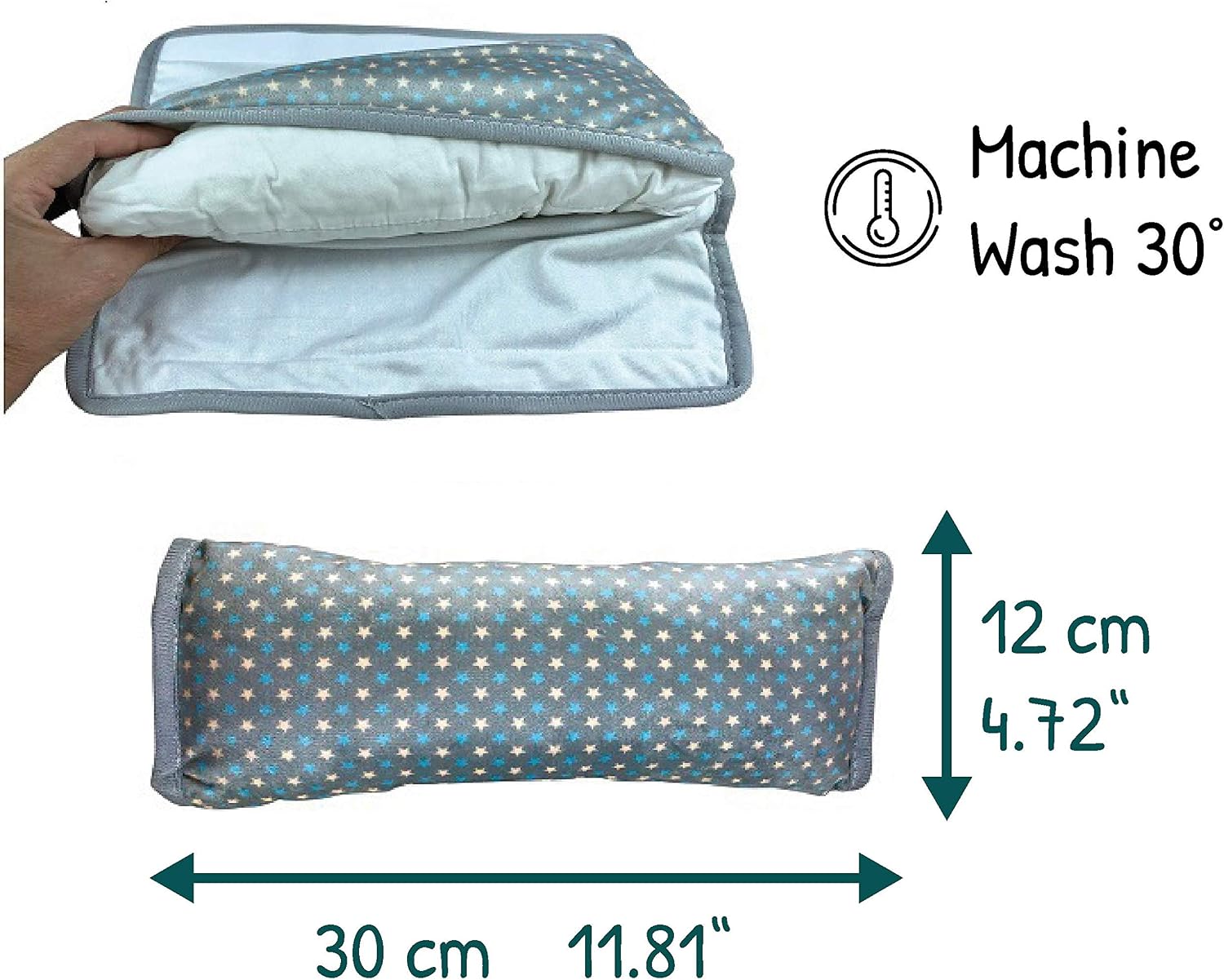 HECKBO car seat travel pillow for children kids, machine washable, car Seatbelt pillow cover pillows protection car pillow - Image 3