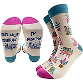 Do Not Disturb I'm Reading Novelty Funny Fashion Breathable Casual Cotton Socks, Unisex Cozy Knitted Crew Socks, Gifts for Books Lover Reader Writers, Teen Teacher Students, Graduation Gifts