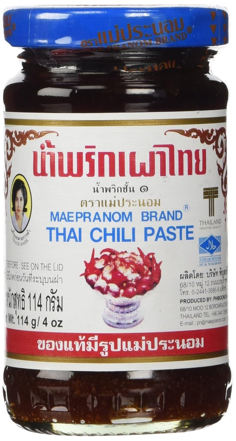Mae Pranom Thai Chili Paste (Nam Prik Pao) 4 Oz. X 1 Jars