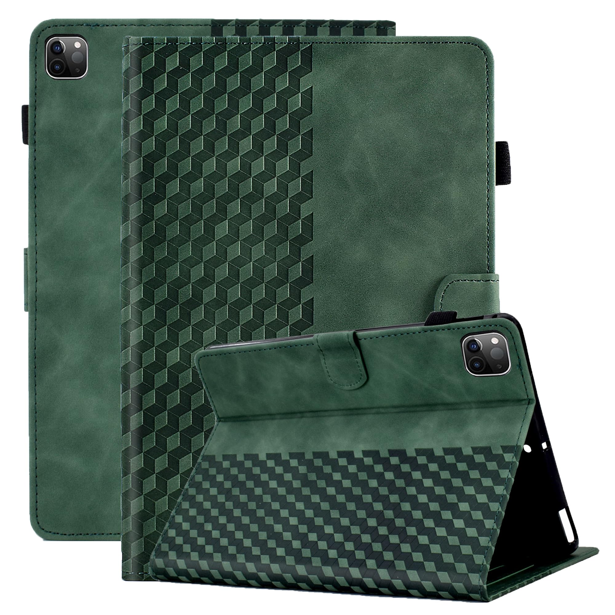 Vkooer Case for iPad Pro 11 Inch Case M4 2024 Generation Premium Leather Folio Cover with Card Pocket Multi Angle Viewing with Stand Function for iPad Pro 11 2024, Dark green — image 1