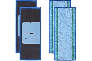 AnDongo 4 Pack Mop Pad for iRobot Braava Jet M6 Ultimate Robot Mop, Upgraded M6 Wet Mopping Pad, Washable Microfiber Replacement Cleaning Pad