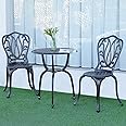 3-Piece Patio Bistro Furniture Set Cast-Aluminum Bistro Table Set for Lawn,Garden,Backyard (YILI Copper)