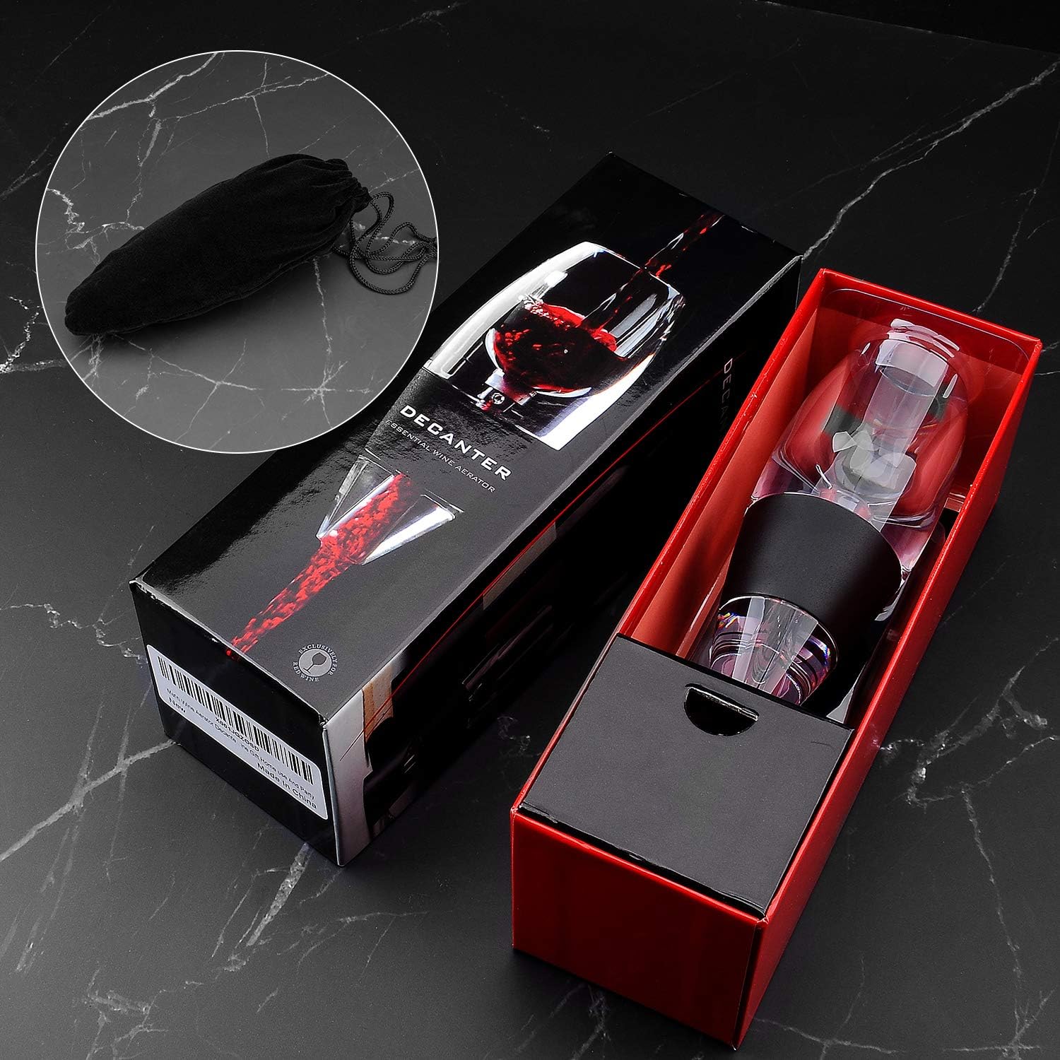 Hotder Wine Aerator Decanter with Base Gift Set