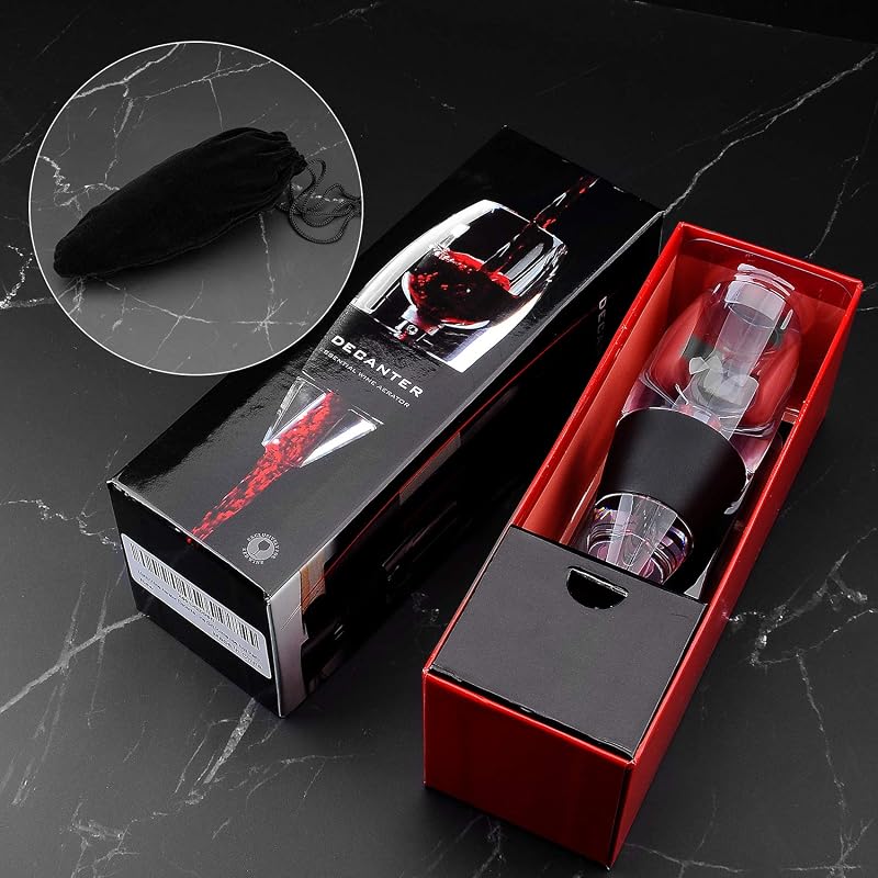 Weinbelüfter Weindekanter Standfuß, Premium Wein-Dekantierer mit Venturieffekt, Wein Dekanter Dekantierer Rotwein Aerator Set Schnellest Ernüchternd Wein Belüfter (Wine Aerator) — Foto 7 von 8