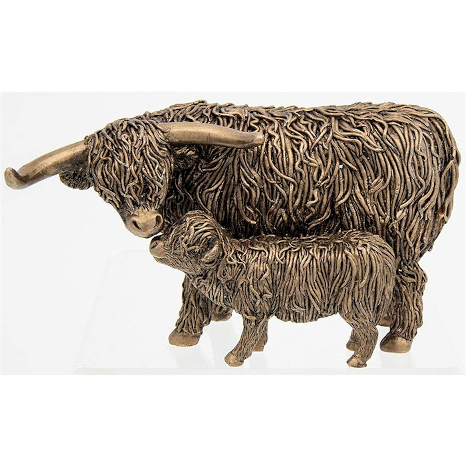 Shudehill Giftware Small Bronze Highland Cow and Calf Ornament