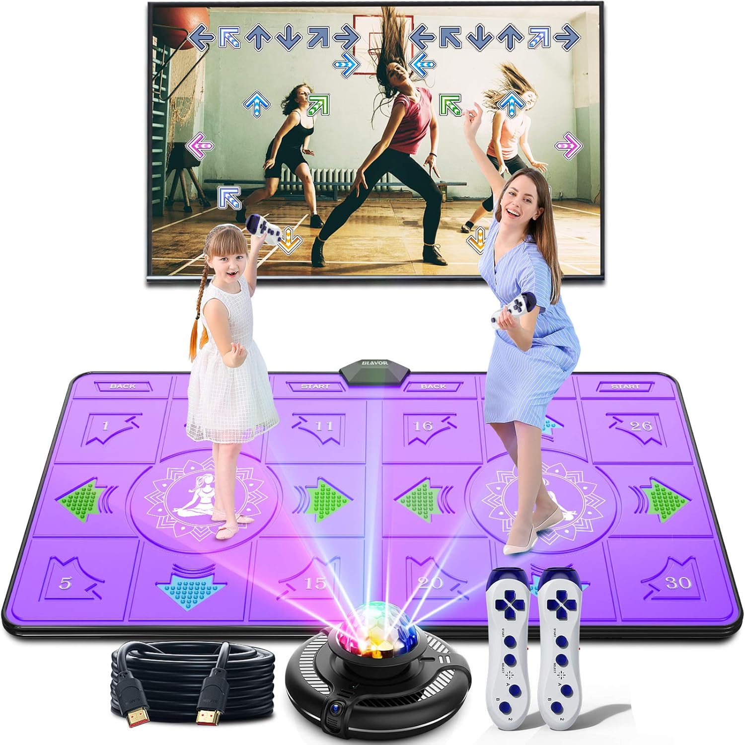 BLAVOR Dance Mat Double Game for Adult Kids Boys Girls Dance Floor