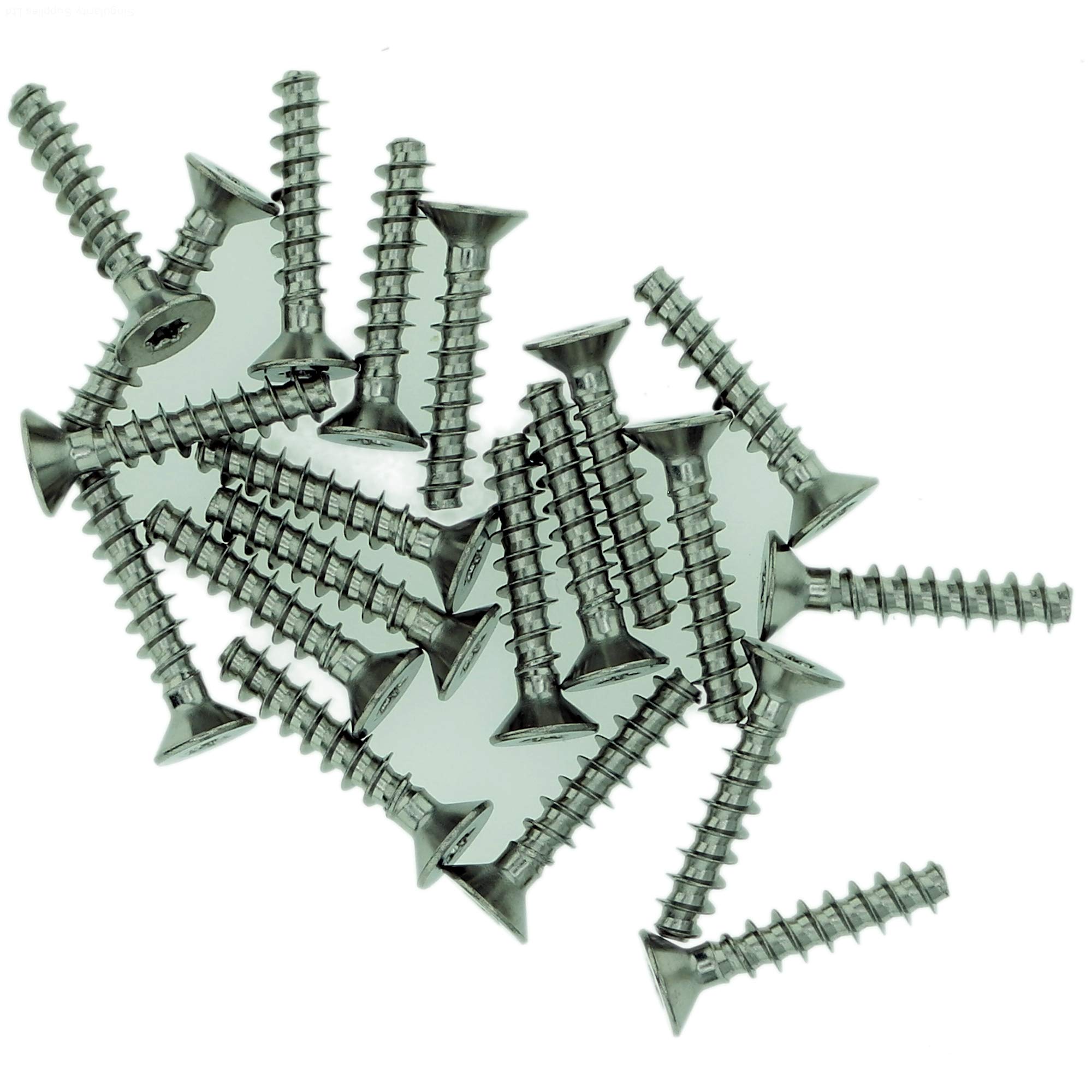 D3.5 (3.5mm x 10mm) Pozi Countersunk Screws for Plastic - Stainless Steel (A2) (Pack of 20)