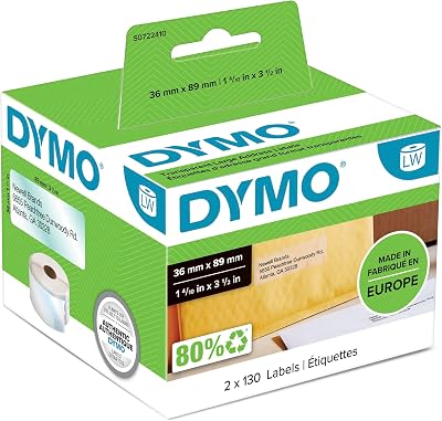 Dymo Labelwriter Large Address Labels 36x89mm Clear Ref 99013 Pack 260