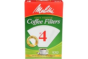 Melitta #4 Cone Coffee Filters, White, 100 Count