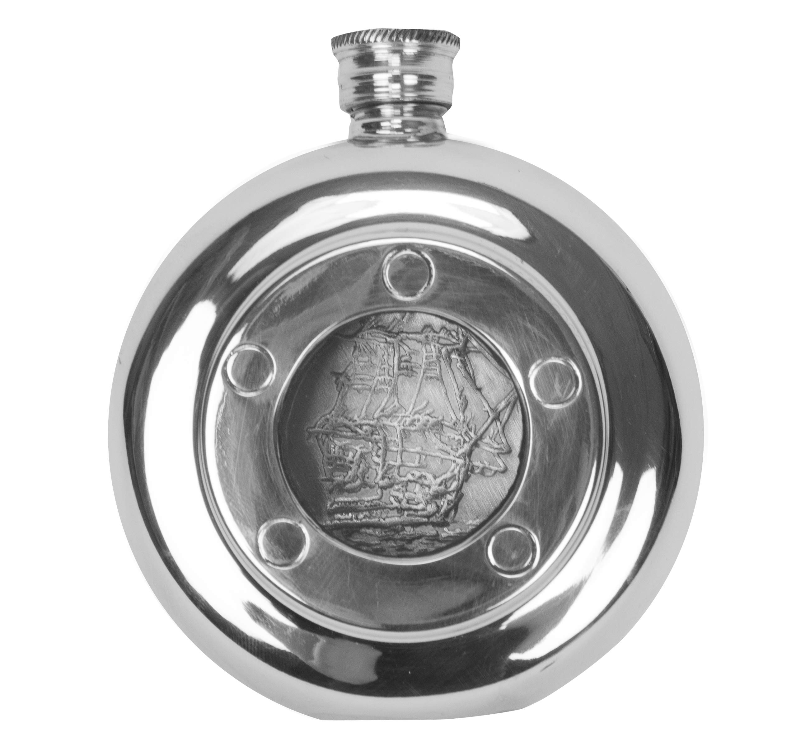 Porthole Hip Flask, pewter, 140ml