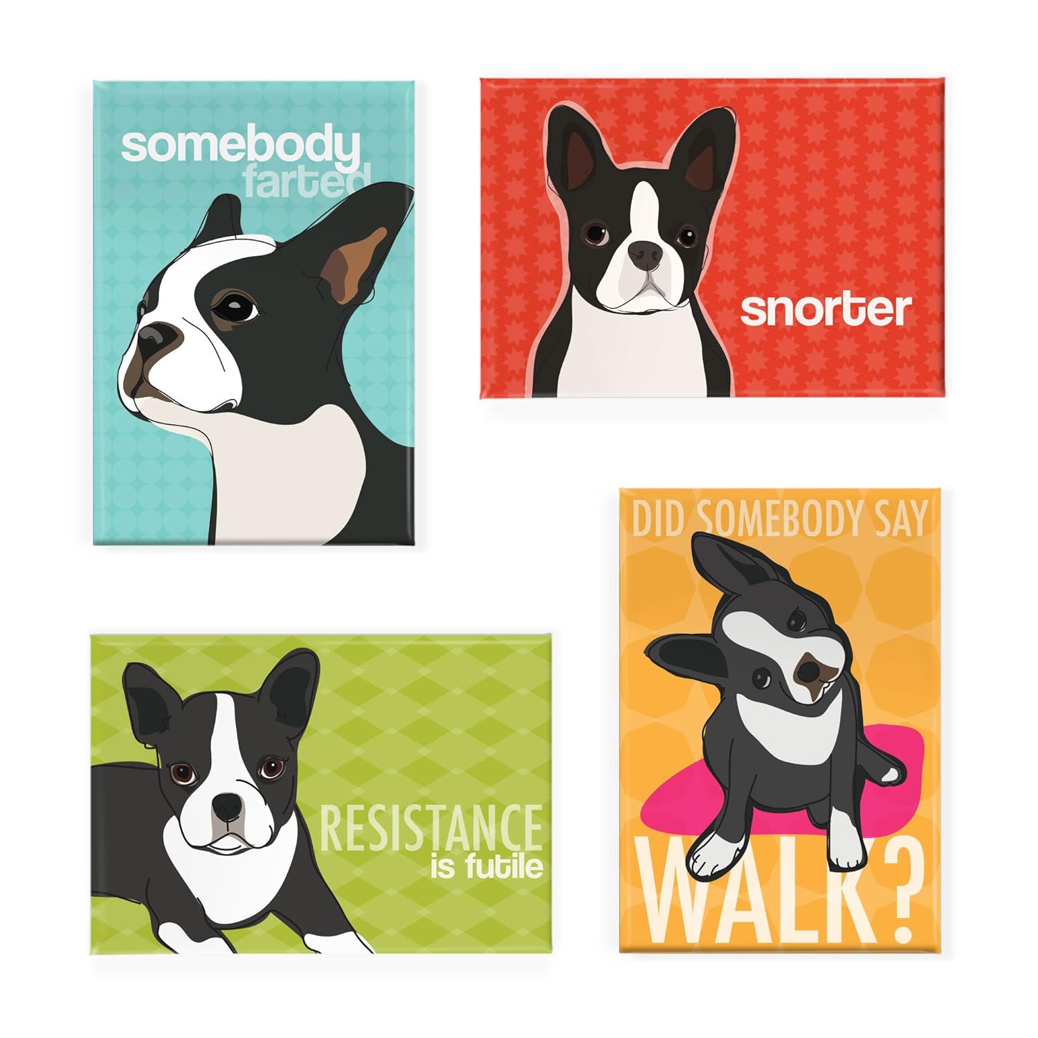 Pop de Perro Boston Terrier imanes para Nevera con Palabras ...