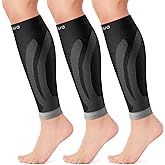 CAMBIVO 3-Pair Calf Compression Sleeves for Men & Women – Footless Socks for Shin Splints & Leg Pain Relief, 1 Pair Available