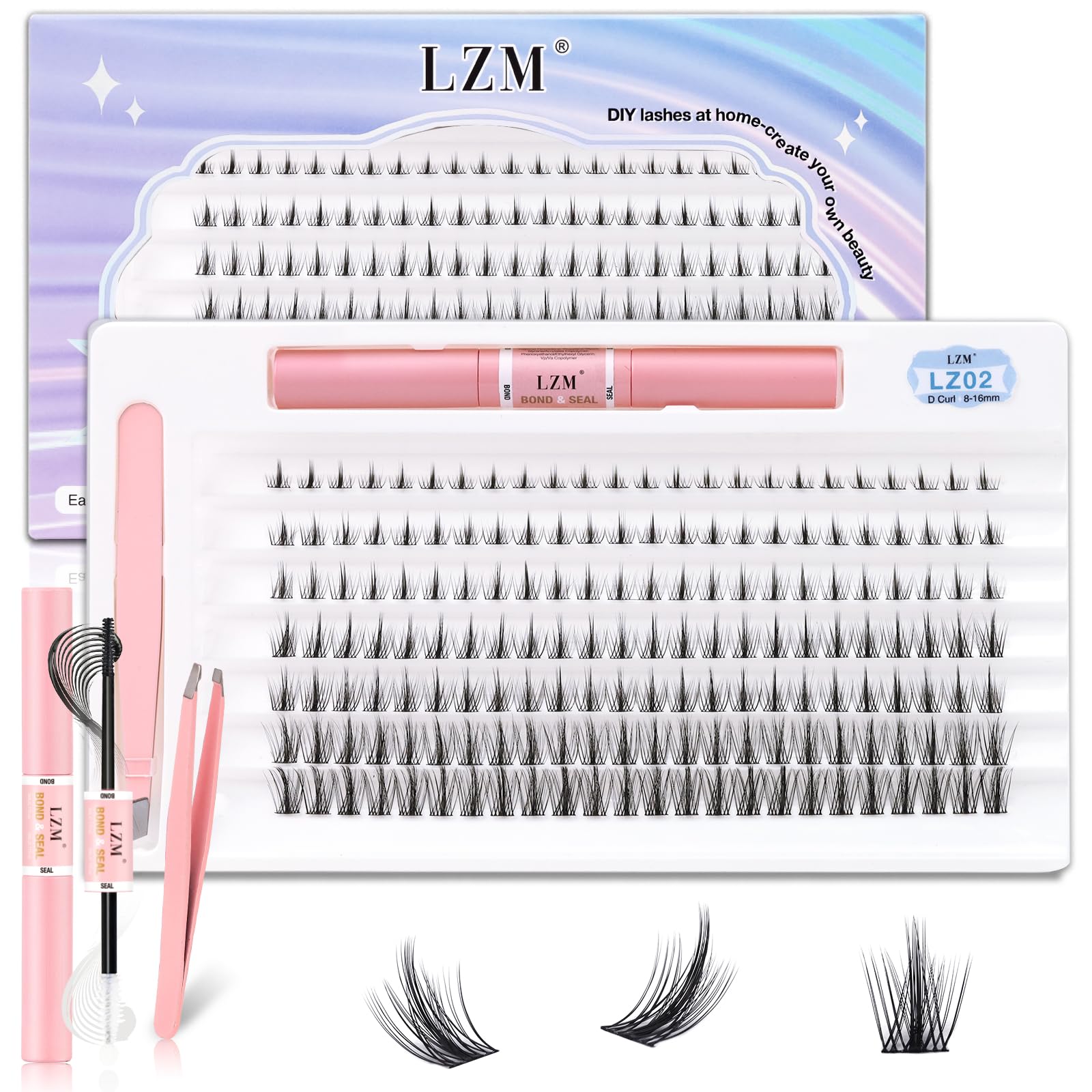 LZM Cluster Eyelash Extensions Kit