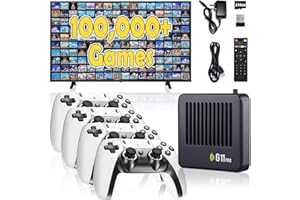 HEILU All8bit G11 Pro Game Box,Built-in 100,000+ Games, 60 Emulators,Retro Gaming Console with 2.4g Wireless Dual Controllers,Retro Gamer Pro, HDMI Output,Plug & Play Video Games for TV (4 Controllers)