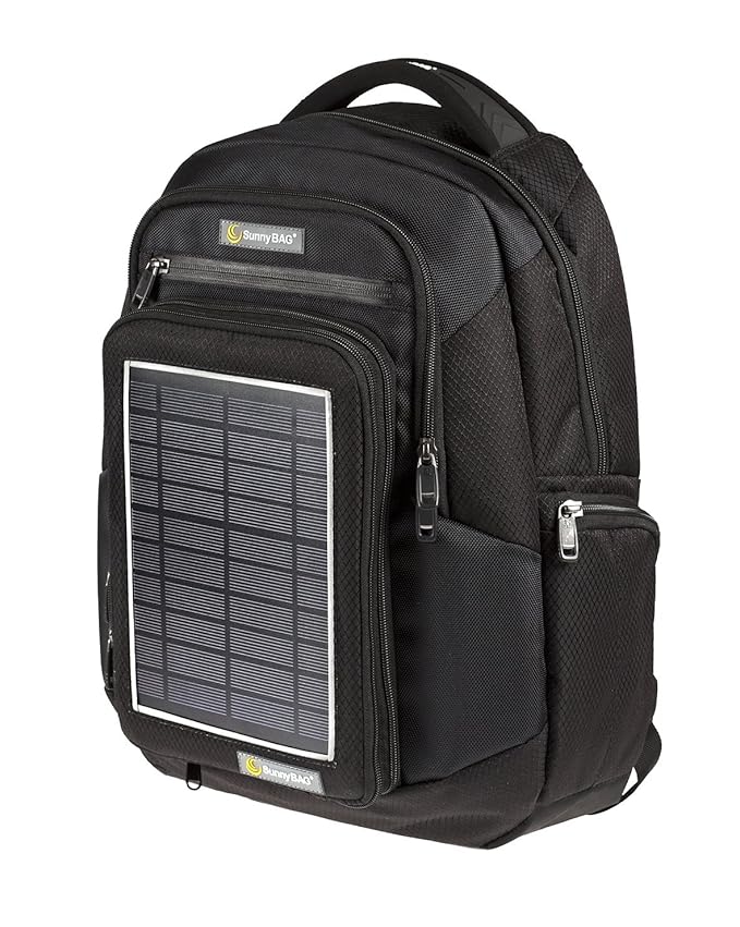Solarrucksack SunnyBAG Explorer Schwarz mit integriertem Solarladegerät, schwarz