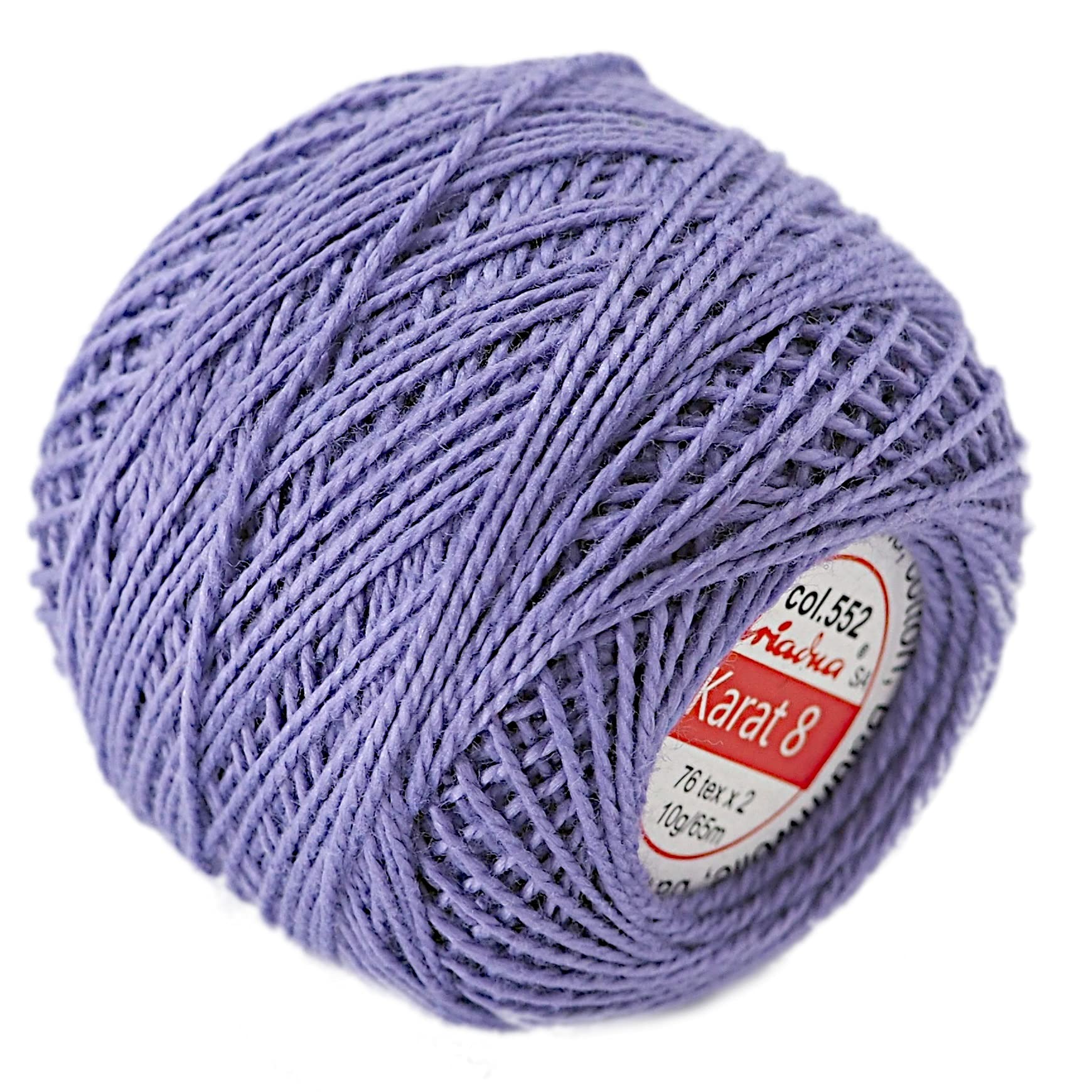 Cotton Crochet Embroidery Yarn 71yd/65m Quality Ball 0.35oz/10g Thread Floss Size 8 (Iris 552) — image 1