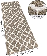 SHACOS Runner Rug 50x150 cm Non Slip Entryway Brown Doormat view 5