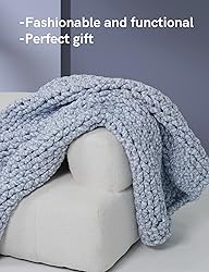 YnM Knitted Weighted Blanket, Hand Made Chunky Knit