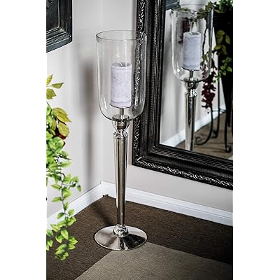 Buy Deco 79 Hurricane Candle Holders Large Clear Silver Online In Poland B07hxwtrns
