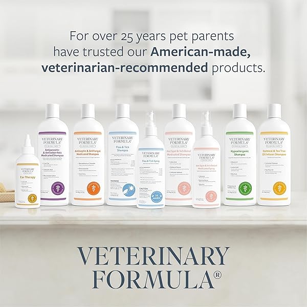 VETERINARY FORMULA FLEA AND TICK SPRAY FOR DOGS, 8 OZ – EASY-TO-USE DOG FLEA SPRAY, KILLS ON CONTACT, PREVENTS EGG & LARVAL DEVELOPMENT FOR 14 WEEKS