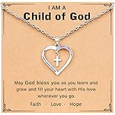 ORISPRE Cross Necklace for Girls- Gifts for Daughter Granddaughter Niece Goddaughter Child of God Birthday, Christmas, First Communion, Baptism, Confirmation