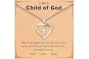 ORISPRE Cross Necklace for Girls- Gifts for Daughter Granddaughter Niece Goddaughter Child of God Birthday, Christmas, First Communion, Baptism, Confirmation