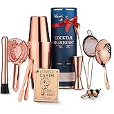 Mixology & Craft Cocktail Shaker Set: 11-Piece Weighted Boston Shaker Kit | Complete Cocktail Kit Gift Set | Top Bartender Gifts for Men & Women (Copper)