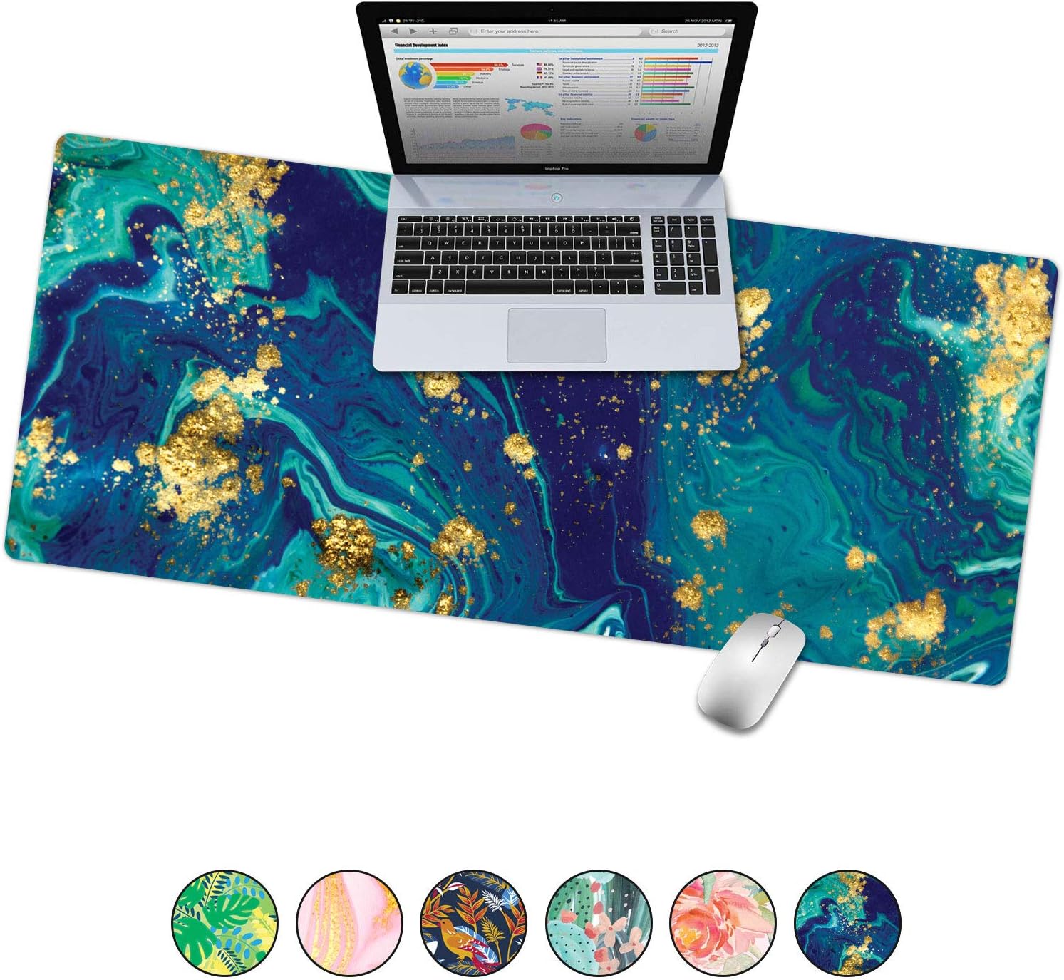 French Koko Large Mouse Pad, Desk Mat, Keyboard Pad, Desktop Home Office School Cute Decor Big Extended Laptop Protector Computer Accessories Pretty Mousepad Women Girls XL 31"x15"(Cute Cactus): Home Audio & Theater