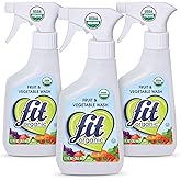 Fit Organic: Produce Wash, Fruit and Vegetable Cleaner, All Natural Insecticide and Wax Remover-12 oz Spray pack of 3