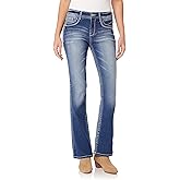 WallFlower Women's Legendary Bootcut Mid-Rise Insta Stretch Juniors Jeans (Standard and Plus), Size 0 to 24