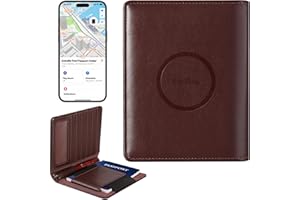 EXTRELIFE Passport Holder Men, Passport Cover Wallet with Full Find My Functionality, Travel Wallet, Travel Accessories Must Haves Anti-Lost, RFID Blocking, 6 Cards Slots, Brown