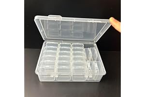 Wotermly Bead Storage Organizers - Mini Storage Boxes with Hinged Lid Organizer for Small Items, Beads, Crafts, Jewelry and DIY Nail Art Accessories - Ideal Gift for Hobbyists & Artists (Combi A)