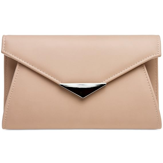 CASPAR TA363 elegante Damen XL Envelope Clutch Tasche/Abendtasche/Umhängetasche mit langer Kette
