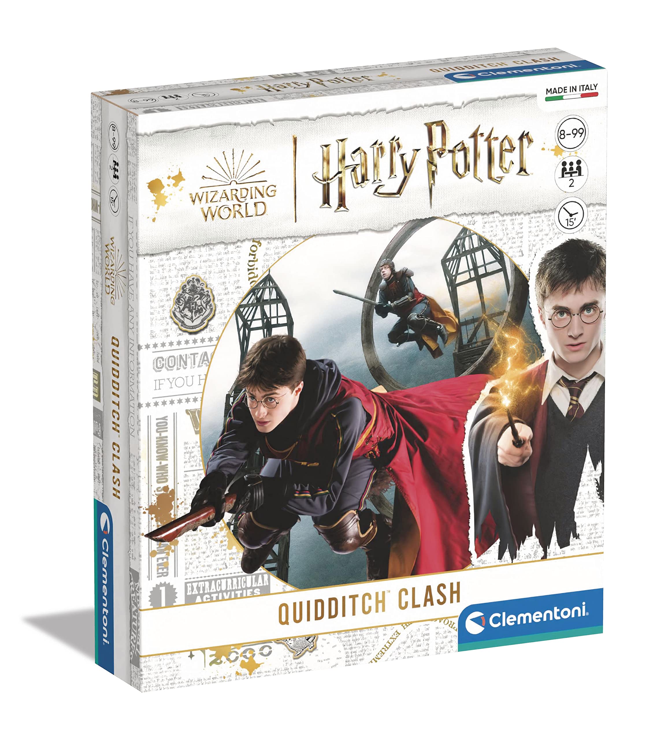 Clementoni - 16638 - Harry Potter - Quidditch Clash - board games for 8 years olds and older, family games for teens and adults, 2 players, card games, fun challenges