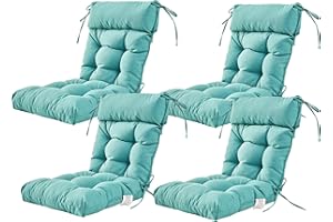 ARTPLAN Patio Chair Cushion,Tufted Adirondack Outdoor Chair Cushion,Wicker High Back Outdoor Seat Cushion,Set of 4,21"X21"X4" (4 Pack)