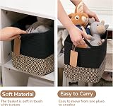 TIMEYARD Woven Storage Basket Cotton Rope 33x25x22.5cm Black Jute view 5
