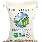 CLEAR CREEK Green Lentils | Project Non-GMO Verified | 4 lb | Vegan | Non-Irradiated (Will Sprout) | Kosher | Vegan