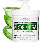 Advanced Clinicals Aloe Vera Lotion Skin Care Relief Cream | Vitamin E Infused Hyaluronic Acid Moisturizer & Vitamin C Body Lotion For Women & Men Helps Improve Look Of Extremely Dry Skin, 16 Ounce