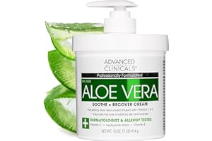 Advanced Clinicals Aloe Vera Lotion Skin Care Relief Cream | Vitamin E Infused Hyaluronic Acid Moisturizer & Vitamin C Body Lotion For Women & Men Helps Improve Look Of Extremely Dry Skin, 16 Ounce