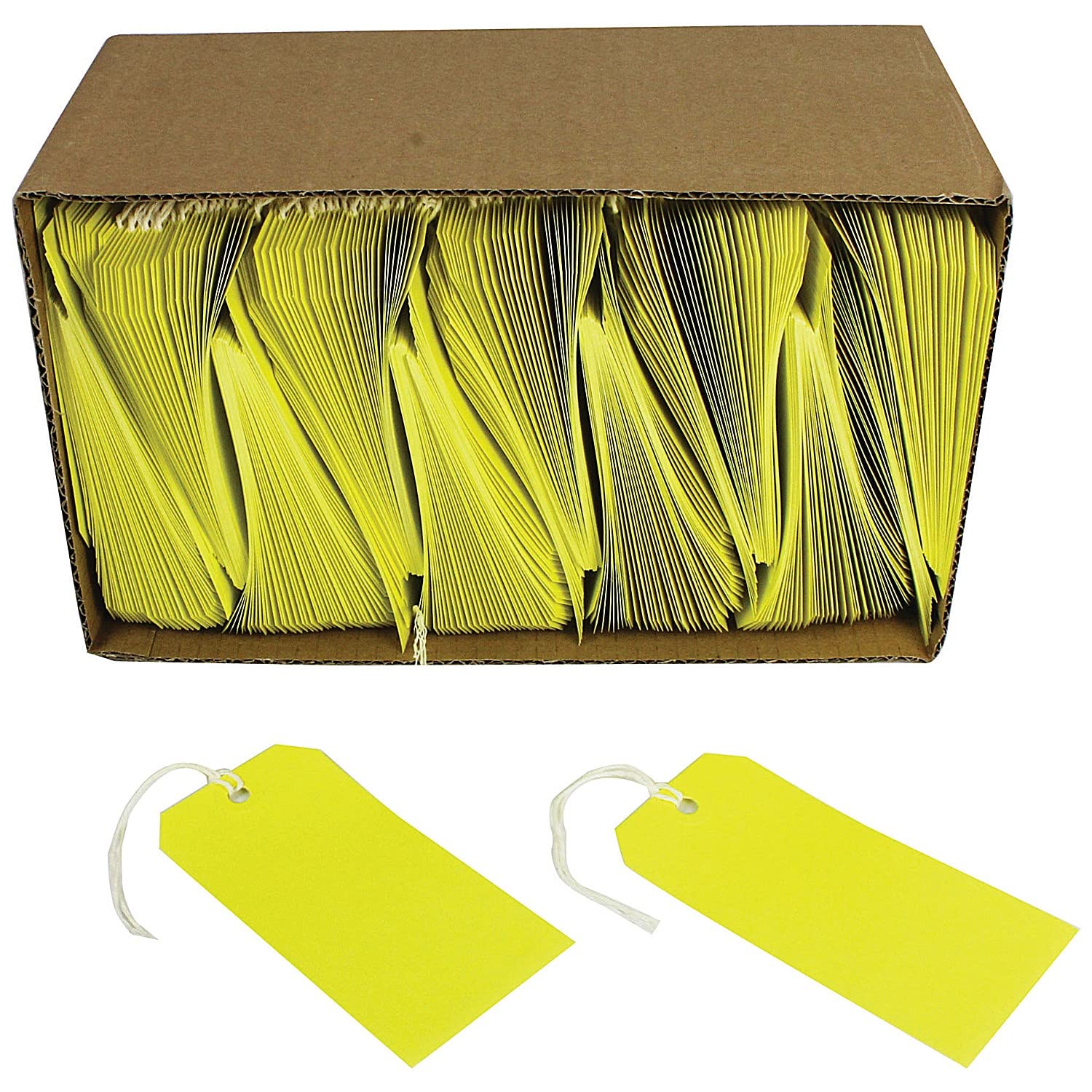Q-Connect KF01626 Strung Tag 120x60mm - Yellow (Pack of 1000)