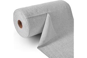 Fantasticlean Tear-Away Paperless Paper Towels Roll, Microfiber Towels, 50 Sheet, 12'' x 12'', Ultra Absorbent, Scratch Free, Reuseable Washable Cloth for Home Kitchen and Car Cleaning (Gray)