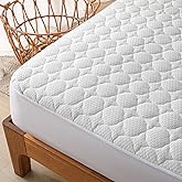 California King Size Waterproof Mattress Protector Rayon from Bamboo Fitted Quilted Mattress Pad Cover with Deep Pocket Up to