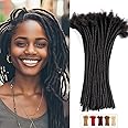 Teresa Small 0.4cm and Medium 0.8cm Width 12 Inch 10 Strands 100% Human Hair Dreadlock Extensions for Men/Women/Kids 0.4cm Width Full Hand-made Permanent Dread Loc Extensions Human Hair Can be Dyed and Bleached,From JiaJia Hair