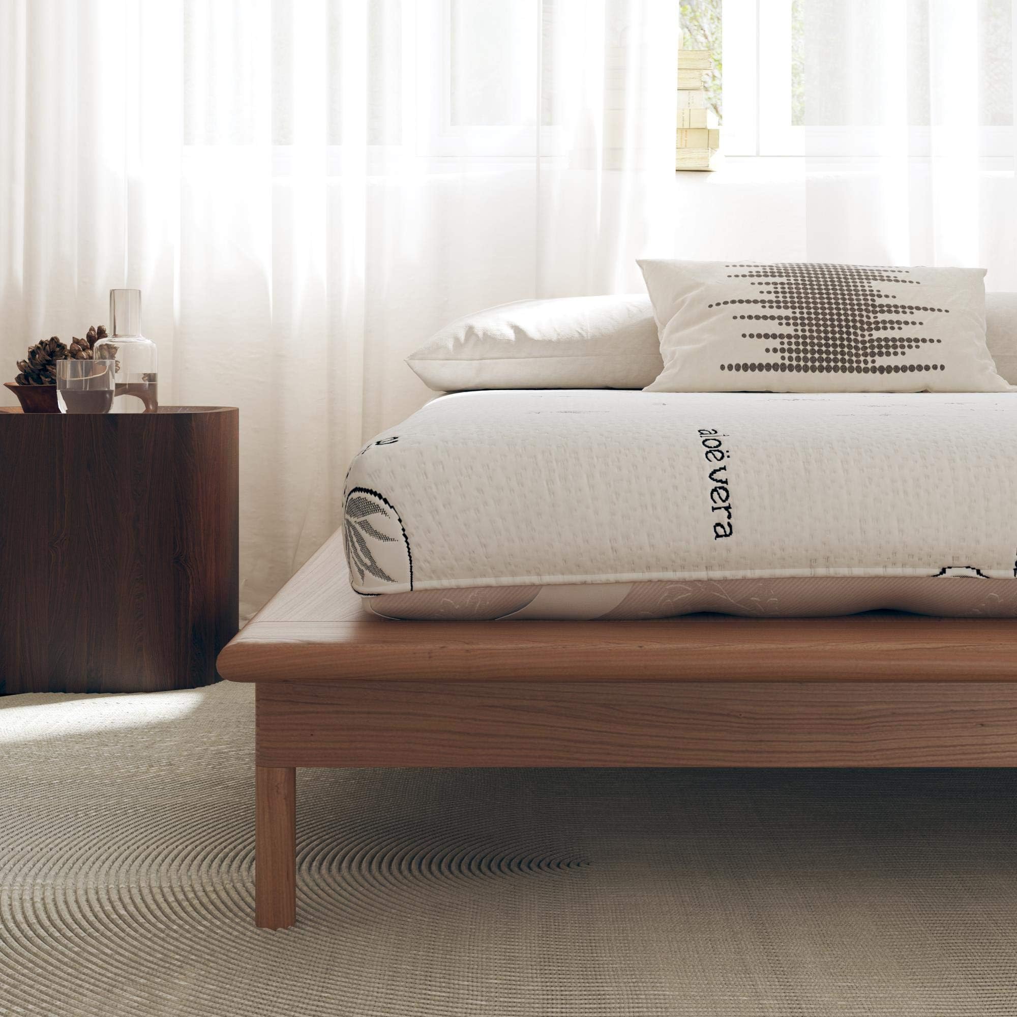 Signature Sleep Honest Elements 7” Natural Wool Mattress with Organic Cotton and Micro Coils, Queen Size, Made in USA