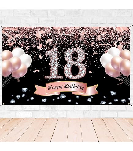 Happy 18th Birthday Door Banner - 3ft X 6.1ft Black & Gold Party Backdrop, Weather-Resistant Polyester - View #4