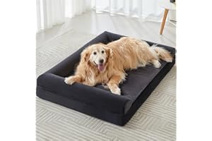 BFPETHOME Washable Dog Beds for Large Dogs, Orthopedic Dog Bed Large, Big Couch with Removable Washable Cover, Waterproof Lining and Nonskid Bottom, Egg-Crate Foam Pet Sofa Bed for Sleeping