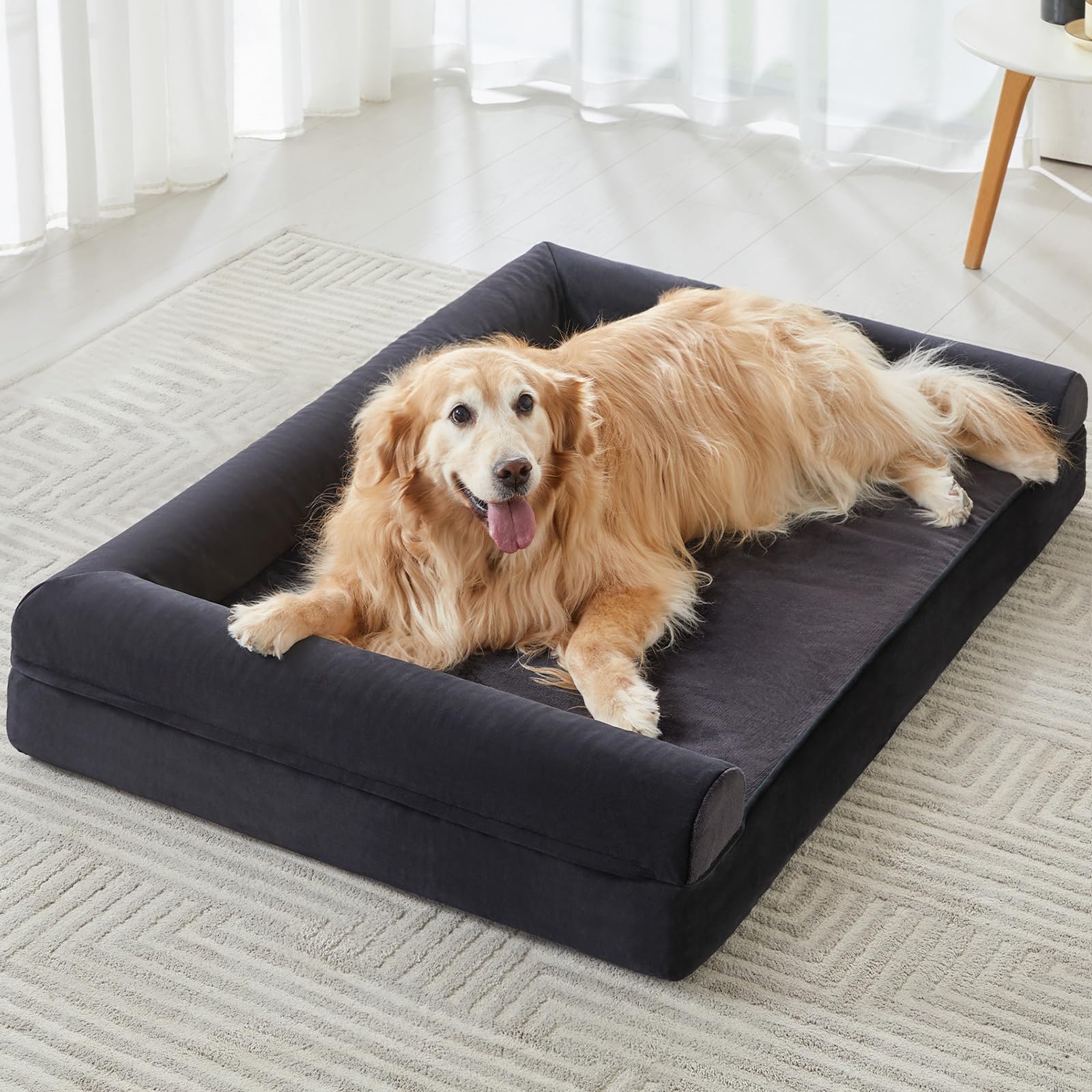 Photo 1 of BFPETHOME Washable Dog Beds for Extra Large Dogs, Orthopedic Dogs Bed Extra Large, Big Dog Couch Bed with Removable Washable Cover, Waterproof Lining and Nonskid Bottom